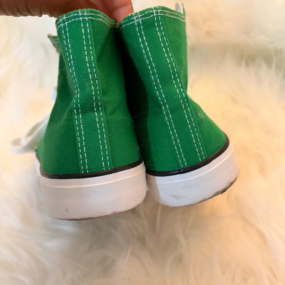 Unbranded High Top Sneakers Womens 8 Green Good Canvas Lace Up CASUAL RETRO